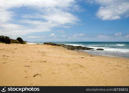 A beach scene beside the Great Ocean Road, Victoria, Australia