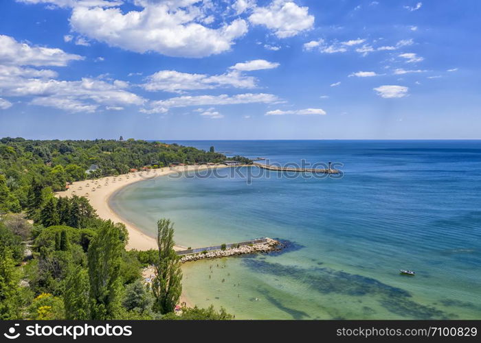 A beautiful aerial view to Euxinograd bay from the shore. Varna, Bulgaria