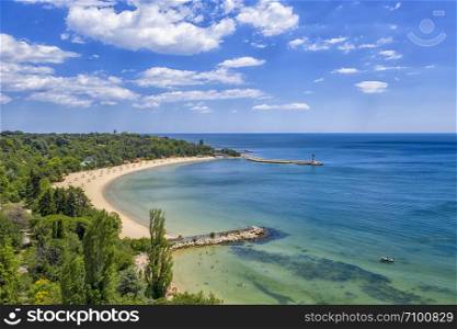 A beautiful aerial view to Euxinograd bay from the shore. Varna, Bulgaria