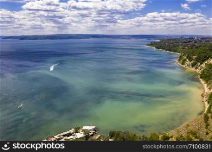 A beautiful aerial view to the coastline and the bay. Varna, Bulgaria