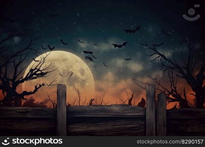 A beautiful and spooky halloween background created with generative AI technology