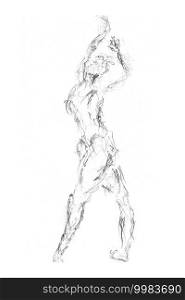 A beautiful ballet dancer staring her dance. Sketch illustration. A beautiful ballet dancer staring her dance