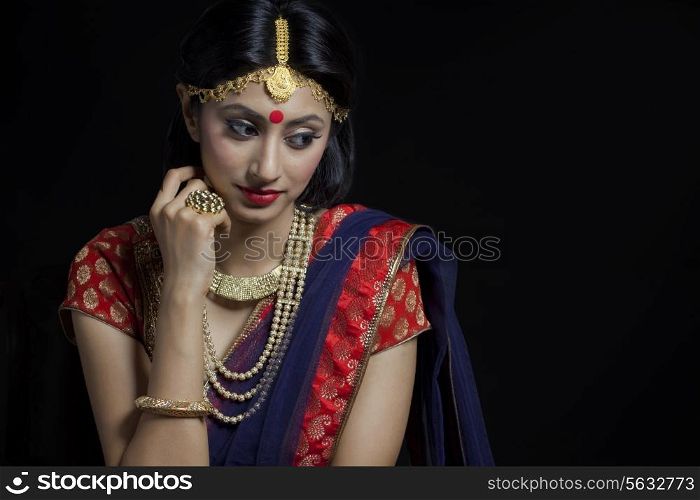 A beautiful bride with jewelery