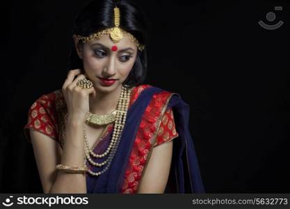 A beautiful bride with jewelery