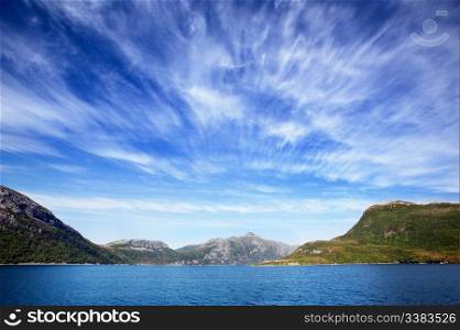 A beautiful coastal landscape of northern; Norway