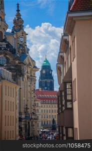 a beautiful elegant Dresden, Germany. long street. beautiful elegant Dresden, Germany