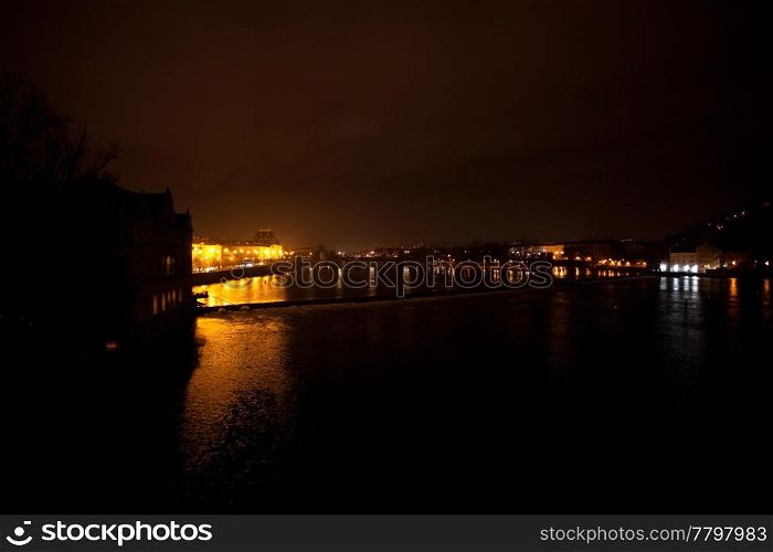a beautiful night view of the Prague Autumn