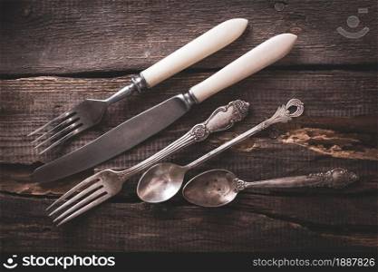 a beautiful retro cutlery - forks, knives, spoons