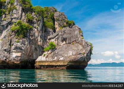 A beautiful rock in the Andaman Sea in Thailand. Krabi Resort