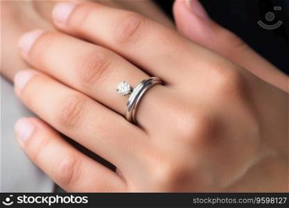 A beautiful wedding ring on her hand
