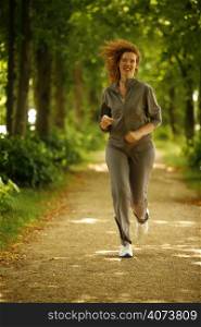 A beautiful woman running