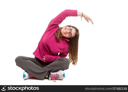 A beautiful young woman exercising - fitness concept