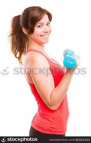 A beautiful young woman in great shape - fitness concept