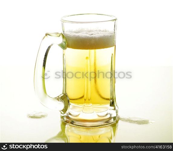 a beer mug , close up shot