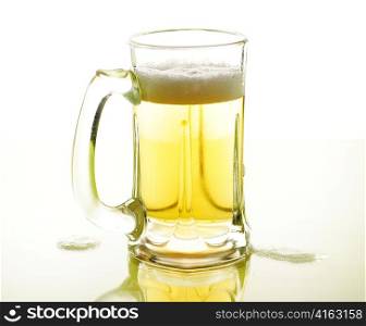 a beer mug , close up shot