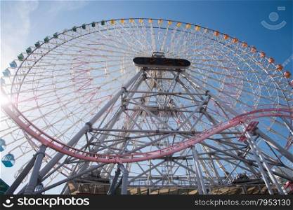 A big ferris wheel in Yokohama, Japan.