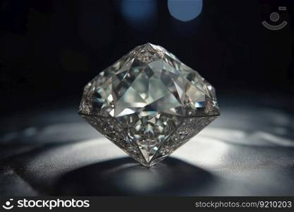 A big sparkling diamond of a drk surface created with generative AI technology