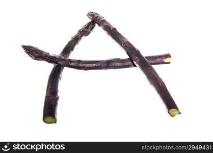 a black asparagus on the white background