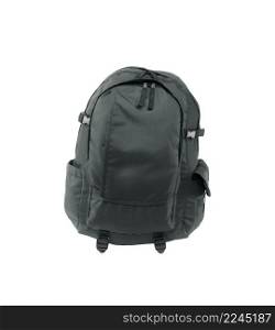 a black backpack isolated on a white background. black backpack isolated