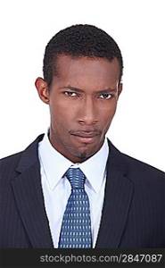 A black man in a suit.