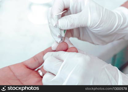 A blood test is a laboratory analysis performed on a blood sample that is usually extracted from a vein in the arm using a hypodermic needle, or via fingerprick. Modern hospital hematology laboratory.