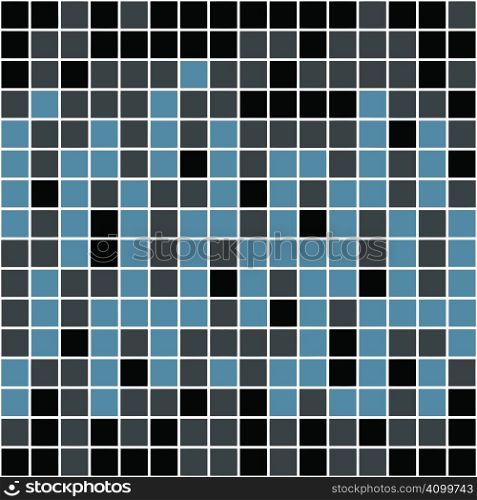 A blue tiles or pixels texture that tiles seamlessly as a pattern.