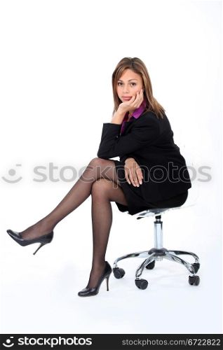 A bored businesswoman.