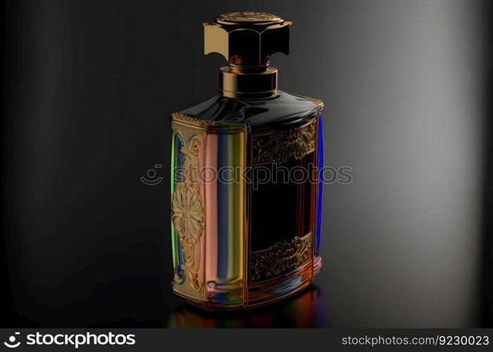 A Bott≤of Perfume Women Eau De Parfum in Bott≤Isolated on Black. Fragrance for Women Perfume Spray. Neural≠twork AI≥≠rated art. A Bott≤of Perfume Women Eau De Parfum in Bott≤Isolated on Black. Fragrance for Women Perfume Spray. Neural≠twork≥≠rated art