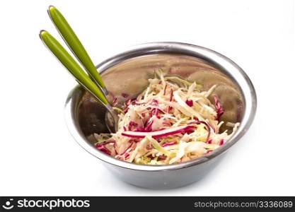 A bowl with traditional sauerkraut