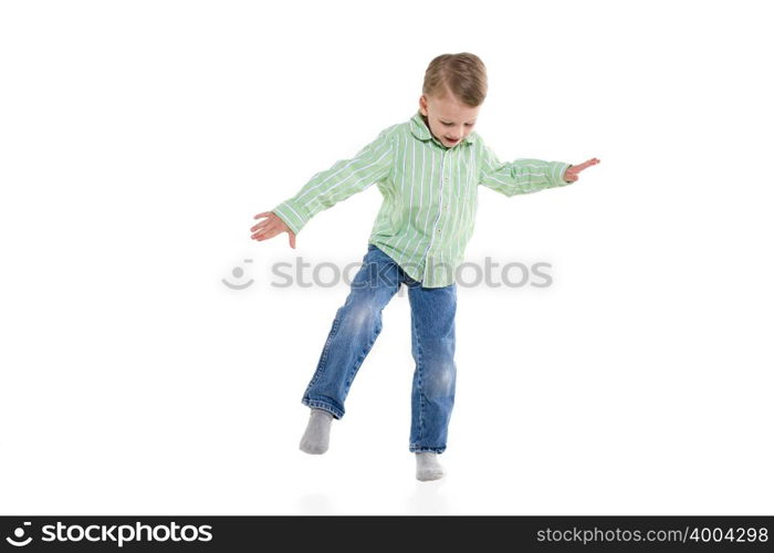 A boy jumping