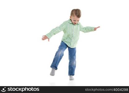A boy jumping