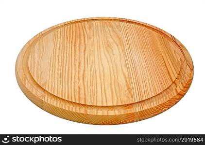 A breadboard of wood of a oak, an ash-tree and other breeds of a wood on white background.