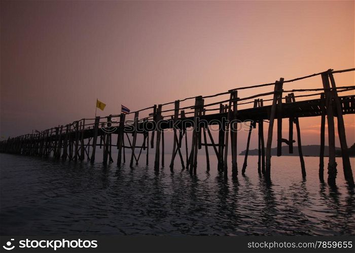 a Bredge near the city of Chumphon on the Pier to Ko Tao Island in the Gulf of Thailand in the southeast of Thailand in Southeastasia.. ASIA THAILAND CHUMPHON BEACH