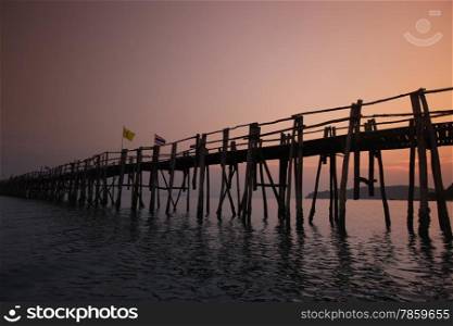 a Bredge near the city of Chumphon on the Pier to Ko Tao Island in the Gulf of Thailand in the southeast of Thailand in Southeastasia.. ASIA THAILAND CHUMPHON BEACH