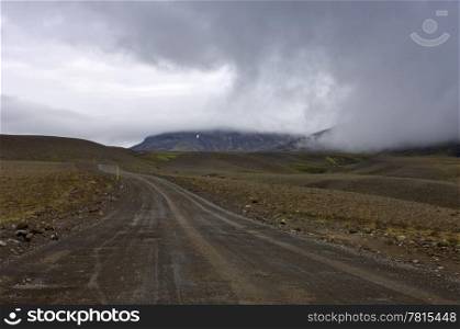 A brewing storm on the Kjolur Highland Route in Iceland