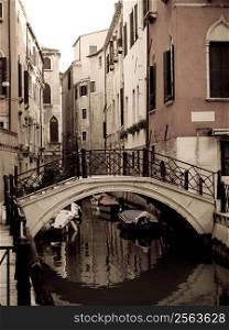 A bridge on narrow canal in Venice, Italy