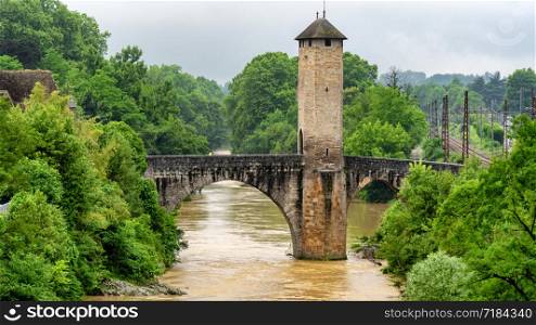 a bridge over river Gave de Pau in Orthez - France