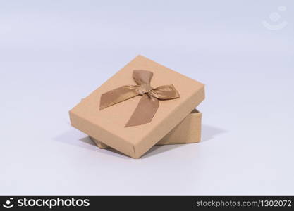 A brown gift box on a white background