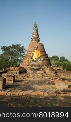 a buddha at a smal Temple of the Historical park in the city of Ayutthaya north of bangkok in Thailand in southeastasia.. ASIA THAILAND AYUTHAYA HISTORICAL PARK