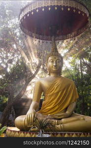 a Buddha at the Wat Wiang Kum Kam Temple in the city of Chiang Mai at north Thailand. Thailand, Chiang Mai, November, 2019. THAILAND CHIANG MAI WIANG KUM KAM