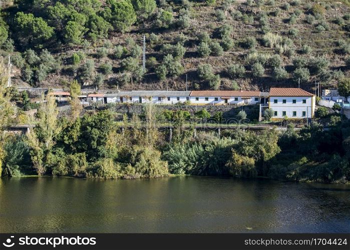 a Building at the Rio Tejo in the Town of Belver at the Rio Tejo in Alentejo in Portugal. Portugal, Belver, October, 2021