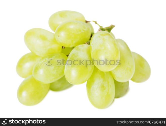 A bunch of green grapes, isolated on a white background