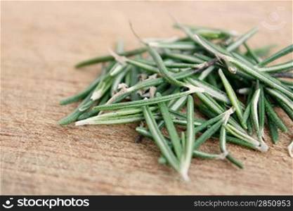 A bunch of rosemary leaves