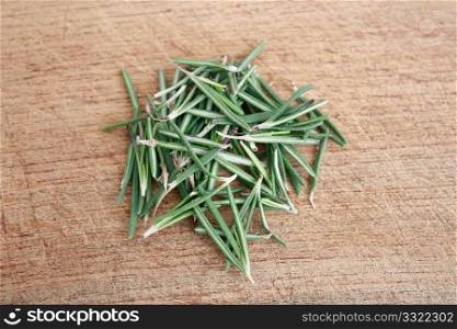 A bunch of rosemary leaves