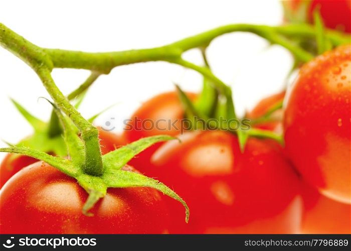 a bunch of tomatoes isolated on white