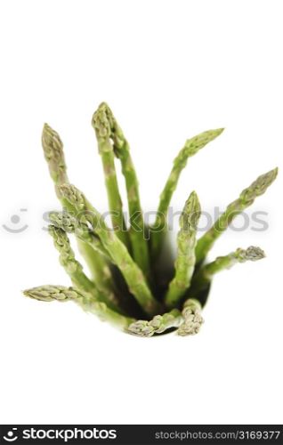 A bundle of green asparagus (isolated white)