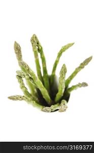 A bundle of green asparagus (isolated white)