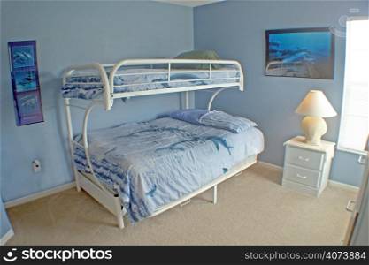A Bunk Bed Bedroom, interior shot in a home.