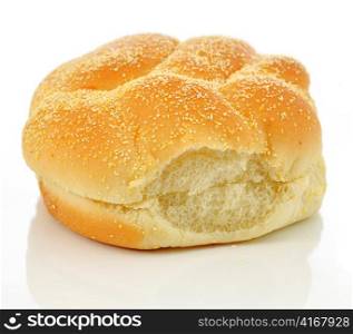 a burger bun on white background