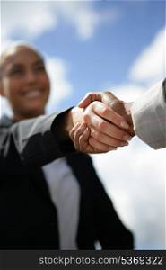 A business handshake
